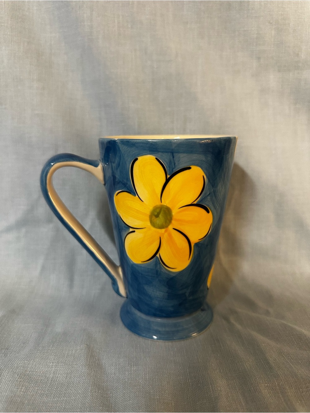 Vintage Herman Dodge & Son Hand Painted Ceramic Mug- floral whimsy y2k
